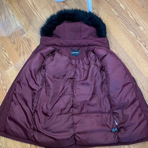 Express Red Down Puffy Jacket size XS - Picture 5 of 13